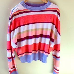 Lewit Striped Cashmere Sweater, sz L - like new!